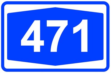 Illustration eines Autobahnschildes der Autobahn 471 in Deutschland	