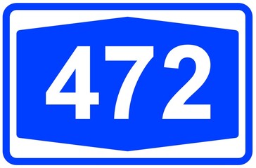 Illustration eines Autobahnschildes der Autobahn 472 in Deutschland	