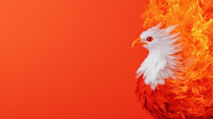 Fototapeta premium Phoenix Rising: Symbol of Economic Recovery and Resilience with Copy Space for Text in Stunning 8K High Detail Image
