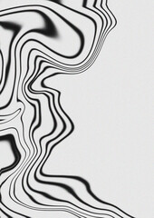 Liquid dynamic grainy texture, Black and white poster design with liquid and curve lines, Futuristic cover set. A4 size. Ideal for banner, flyer, invitation, business card.