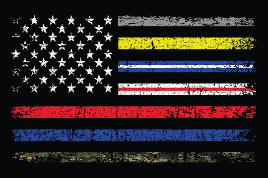 First Responder With American Flag
