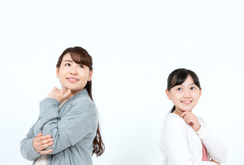 Obraz premium 笑顔の母娘