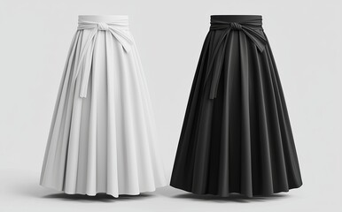 The side view of a blank black and white mockup of a Muslim female burqa