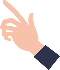 Cartoon hand pointing to the right, indicating direction or selection.