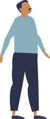 Fototapeta premium Illustration of a short, chubby man in casual attire, standing confidently.