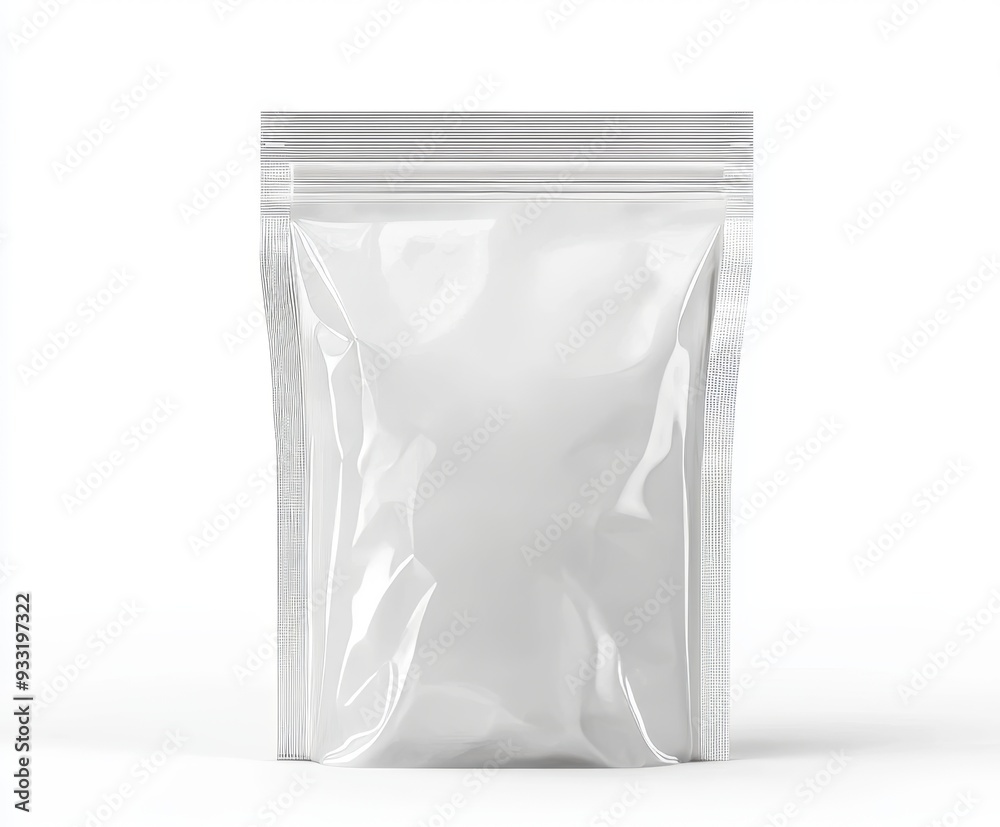 Poster the plastic transparent zipper bag is isolated, 3d illustration. blank polythene ziplock packaging d
