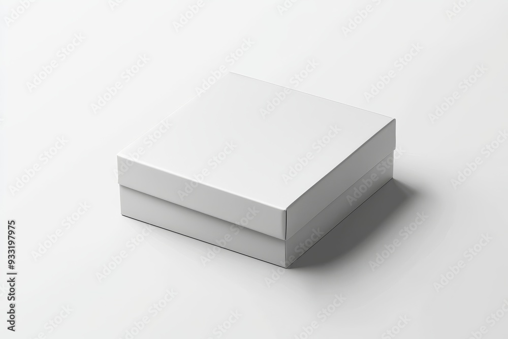 Poster This is a simple white carton product box mockup, side view, with a clipping path. It is additionally a clear blank rectangular cardboard phone case mockup. There is also a simple closed shoe package