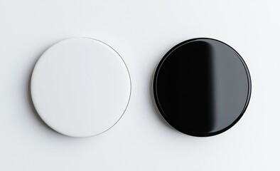 An empty circle sticky label mockup with a curled corner. An adherent tag template for a glass door or wall.