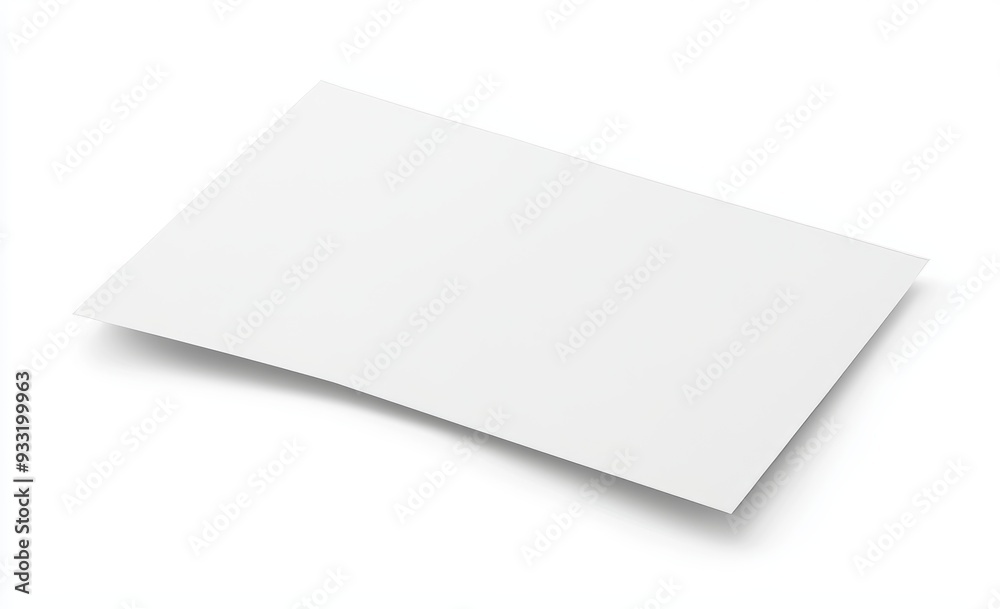 Poster White blank chart booklet mock up, isolated, 3D rendering. Blank open map mock up. Clear folded flyer template. Broadsheet display for scheme or diagram, front view.
