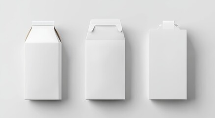 Pack mockup set for juice or milk, different types