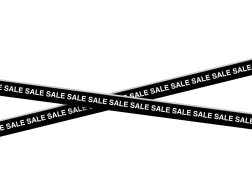 black ribbon with "SALE" text on transparent png background. For black friday, cyber monday, sale, discount, deal, web, cover, banner, design - Powered by Adobe
