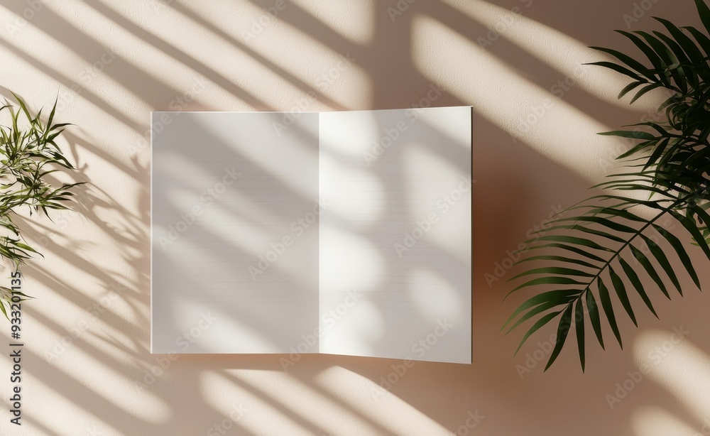 Poster mockup of a blank white square journal. foursquare magazine display template. mockup of an empty pap