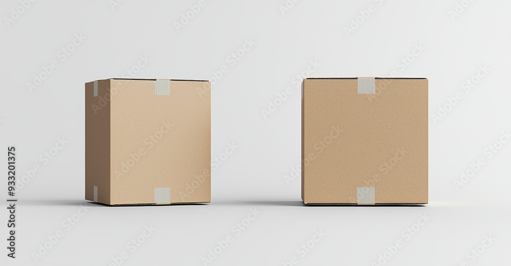 Poster mockup of a blank craft accessory box lying isolated, showing different sides of the box