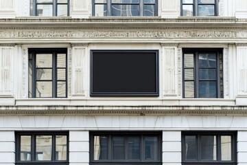 Obraz premium Mockup of a black glass signplate against a textured wall