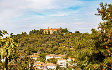 landscape view of heybeliada island town in istanbul