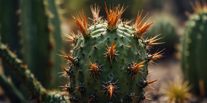 Close-up of cactus spines in abstract composition.
