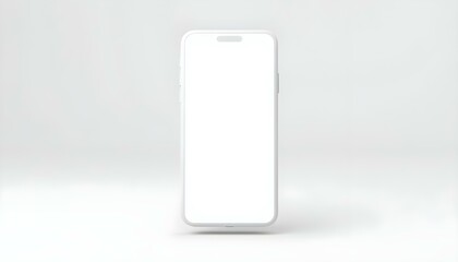 Mockup mobile phone with white screen standing floating, white background, Mobile Mockup, Mobile on white background, mobile screen blank 