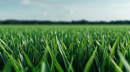 Obraz premium Sparkling Diamond Tips in Lush Green Grass Field - High Detail 8K Resolution with Copy Space for Text