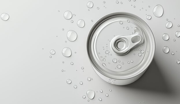 Mockup bottom of 280 ml white aluminum soda cans, gravity free