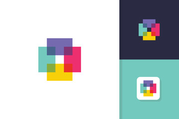 Obraz premium abstract square logo design vector template