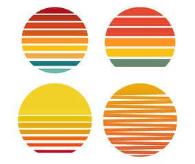 Retro Striped sunset vintage background