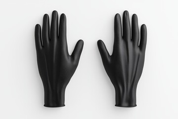 Obraz premium Mockup of black and white rubber gloves, front and back