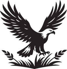 Eagle silhouette and vector illustration