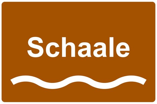 Illustration eines Namensschildes f&uuml;r den Fluss "Schaale"