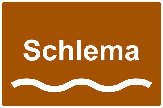 Illustration eines Namensschildes f&uuml;r den Fluss "Sclema"