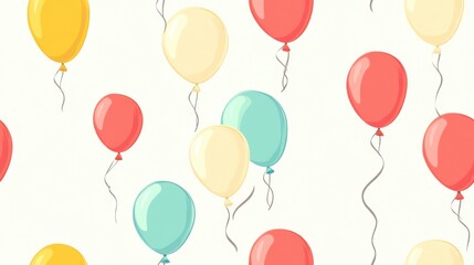 Bright and colorful balloons floating on a light background, perfect for celebrations, parties, and festive occasions.