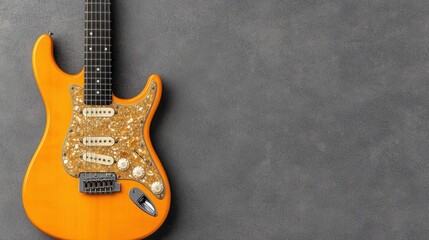 Luxurious Gemstone Inlaid Guitar - Exquisite Musical Instrument with Intricate Patterns and Copy Space, High Detail 8K Resolution