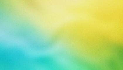 Obraz premium Blurred grainy textured yellow, green and blue gradient background, noise effect