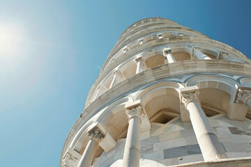 Obraz premium Leaning tower - Pisa, Italy. Beautiful simple AI generated image