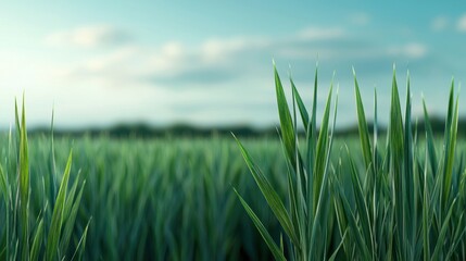 Obraz premium Serene Wetland Landscape with Stunning Gemstone Reeds by the Water - 8K High Detail Copy Space for Text