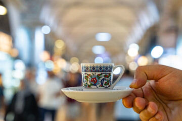 Turkish Coffee (Türk Kahvesi) in the Grand Bazaar (Kapalicarsi) Photo, Eminonu Fatih, Istanbul Turkiye (Turkey)