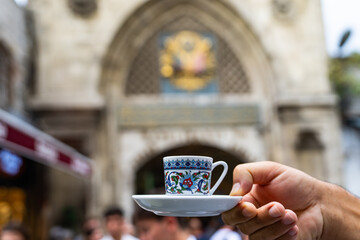 Turkish Coffee (Türk Kahvesi) in the Grand Bazaar (Kapalicarsi) Photo, Eminonu Fatih, Istanbul Turkiye (Turkey)