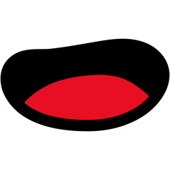 Funny Cartoon Mouth with Expression, Character Talking Mouth. Vector Flat Icon