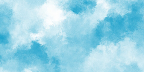abstract cloud and vapor texture background. white  and sky  blue smoke aquarelle smudge illustration smooth grungy smokey light pastel colors ink glow. blue color powder explosion .	

