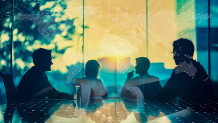 Corporate meeting in a high-tech environment