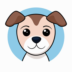 Cute dog face portrait stock illustration
