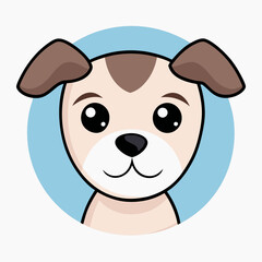 Cute dog face portrait stock illustration