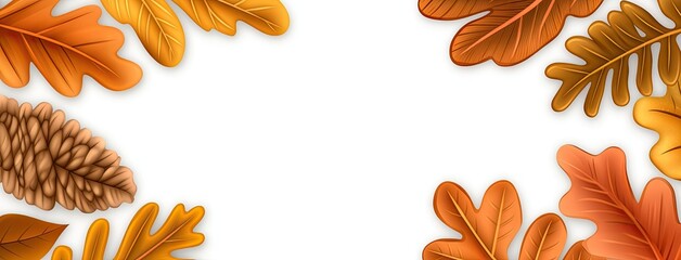 Elegant autumn leaves cascading in vibrant colors with a blank center for personal text display