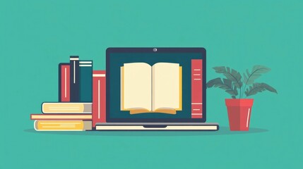 of a laptop with language learning software interface on the screen  Flat design graphics depicting online education digital tools and foreign language acquisition