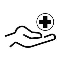 Obraz premium Medical care icon vector on white background