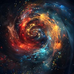 Mesmerizing Cosmic Swirl A Digital Abstract Art Journey through the Galactic Expanse