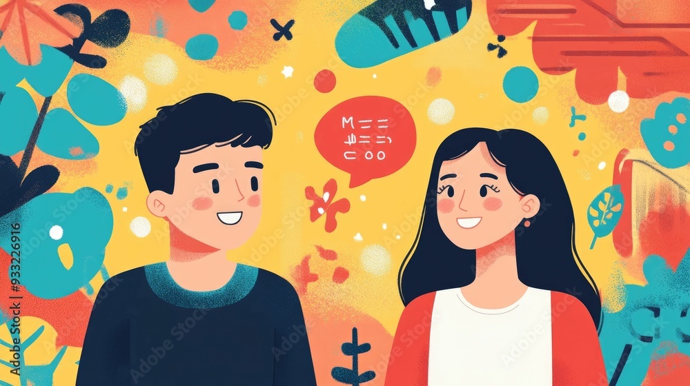Poster mastering language skills through interactive role play a flat design showcasing the importance of p