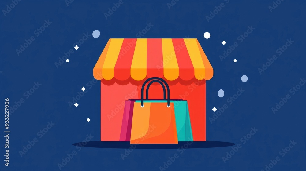 Poster flat design depicting e commerce customer analytics and data insights for business and marketing str
