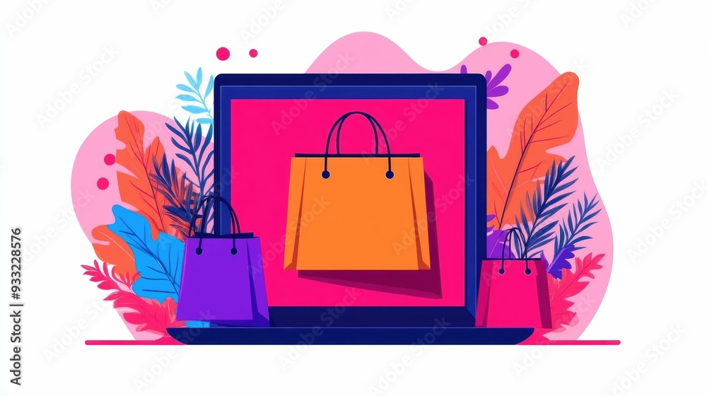 Poster flat design showcasing the e commerce customization process where customers can digitally configure 