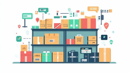 Flat design of an efficient supply tracking and barcoding system for logistics management warehouse inventory control