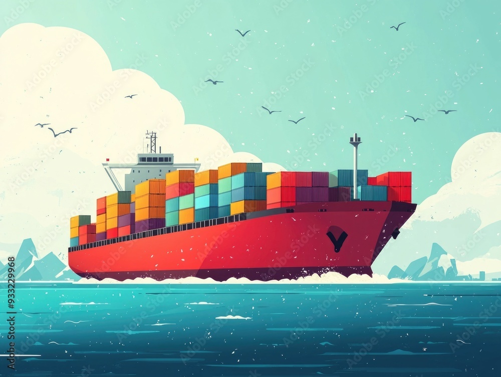 Poster seamless logistics tracking visualizing global shipment data for efficient supply chain management f